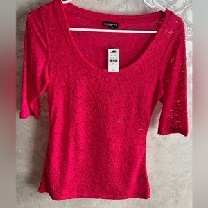 Express Red Lace Top (S)